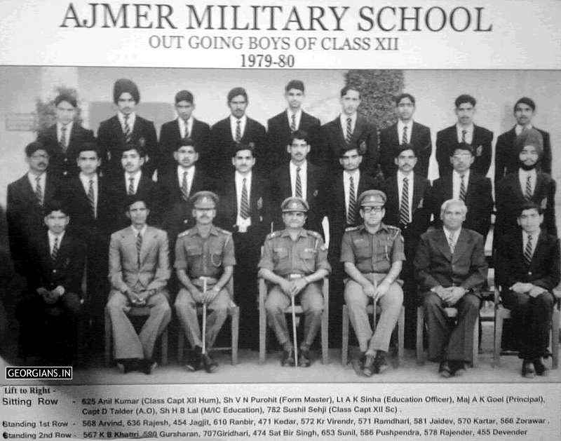 AMS Ajmer 1979-80 Out Going Boys of Class 12