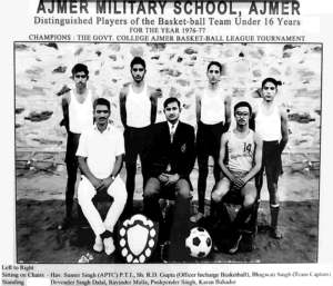 AMS Ajmer Under 16 Basketball Team 1976-77